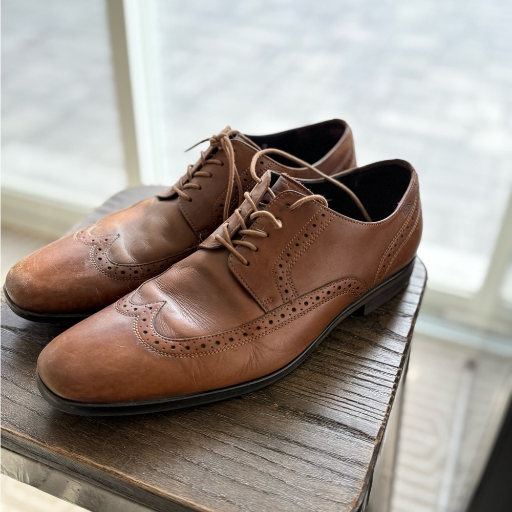 Men's BOSS Hugo Boss Brown Leather Wingtip Dress Shoes